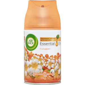 3 PACK OF Air Wick Essential Oil Freshmatic Refill Frangipani 174g