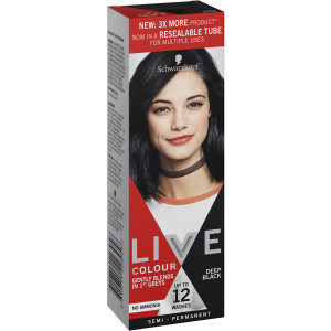3 PACK OF Schwarzkopf Live Colour Deep Black 75ml