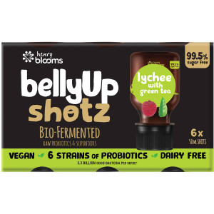 3 PACK OF Bellyup Shotz Bio-fermented Lychee With Green Tea 6 pack