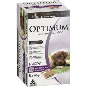 3 PACK OF Optimum Chicken Rice & Vegetables Wet Puppy Food 6 pack