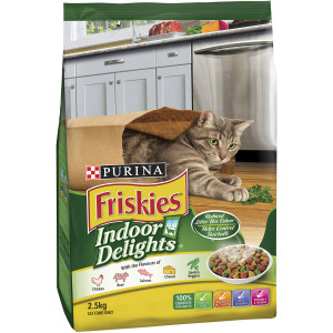 3 PACK OF Friskies Indoor Delights Dry Cat Food 2.5kg
