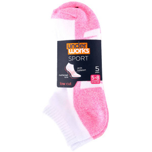 3 PACK OF Underworks Ladies Sport Socks Low Cut White Size 5 - 8 5 pack