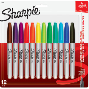 3 PACK OF Sharpie Fine Permanent Marker 12 pack