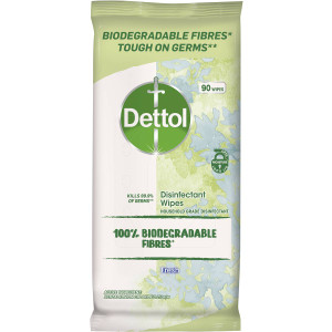 3 PACK OF Dettol Biodegradable Disinfectant Cleaning Wipes Fresh 90 pack