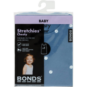 3 PACK OF Bonds Baby Stretchies Chesty Boy Size 000 To 2