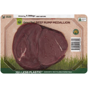 3 PACK OF WW Grass Fed Beef Rump Medallion 300g