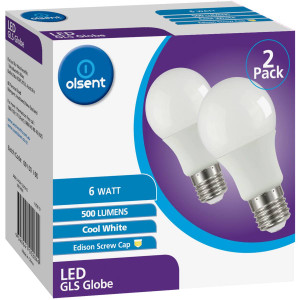 3 PACK OF Olsent Led Gls Es 6w 500lm Cw  2 pack