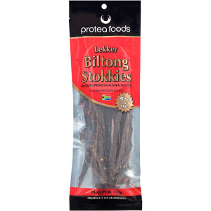 3 PACK OF Protea Foods South African Biltong Stokkies Peri Peri 100g