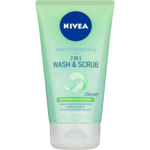 3 PACK OF Nivea Daily Essentials 2in1 Face Wash & Scrub With Ocean Algae 150ml