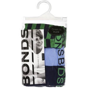 3 PACK OF Bonds Boys Underwear Cotton Trunk (8-10 & 10-12) 3 pack