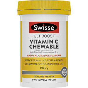 3 PACK OF Swisse Utliboost Vitamin C Chewable Tablets Orange Flavour 110 pack
