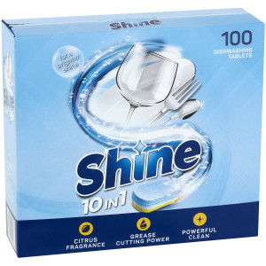 3 PACK OF Shine 10-in-1 Dishwasher Tabs 100 pack