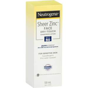 3 PACK OF Neutrogena Sheer Zinc Face Dry-touch Sunscreen Lotion Spf 50 59ml