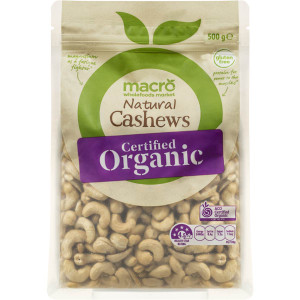 3 PACK OF Macro Organic Cashews Nuts 500g