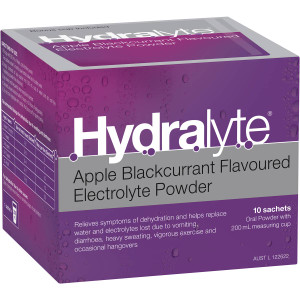 3 PACK OF Hydralyte Electrolyte Powder Sachets Apple Blackcurrant 10 pack