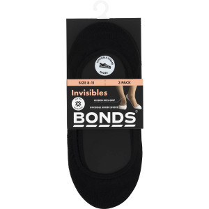 3 PACK OF Bonds Ladies Invisible Socks Size 8-11 3 pack