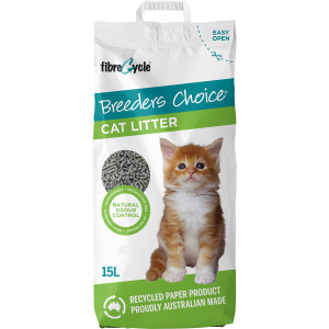 3 PACK OF Breeders Choice Paper Cat Litter 15l