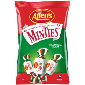 3 PACK OF Allen's Minties Bulk Lollies 1kg