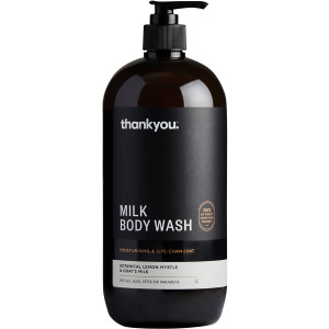 3 PACK OF Thankyou. Milk Body Wash - Botanical Lemon Myrtle & Goat's Milk 1l