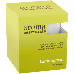 3 PACK OF Aroma Essentials Candle Lemongrass & Ginger 300g