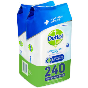 3 PACK OF Dettol Disinfectant Surface Wipes Fresh 240 pack