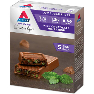 3 PACK OF Atkins Low Carb Endulge Milk Chocolate Mint Crisp 5 pack