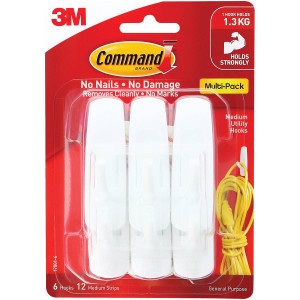3 PACK OF 3m Command Medium Hooks Value Pack 6 pack