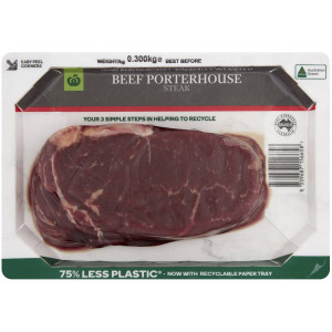 3 PACK OF WW Beef Porterhouse Steak 300g