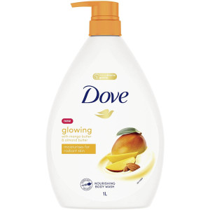 3 PACK OF Dove Nourishing Body Wash Glowing Mango & Almond Butter 1l