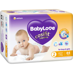 3 PACK OF Babylove Cosifit Bulk Nappies Infant 44 pack