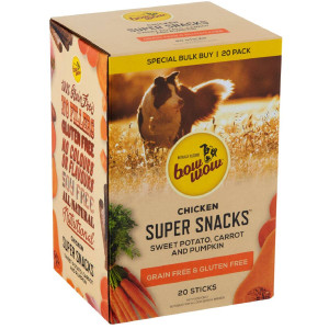 3 PACK OF Bow Wow Chicken Super Snacks Dog Treat 20 pack