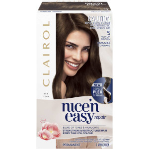 3 PACK OF Clairol Nice'n Easy Repair Medium Brown 5