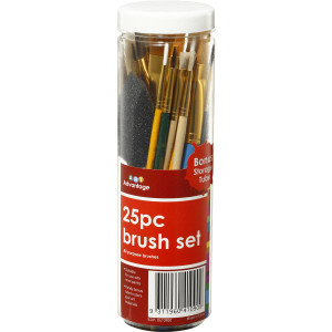 3 PACK OF Art Advantage Assorted Brush Tube 25 pieces