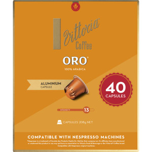 3 PACK OF Vittoria Oro Nespresso Compatible Coffee Capsules 40 pack