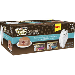 3 PACK OF Fancy Feast Savory Centres Fish Selection Multipack 85g x12 pack