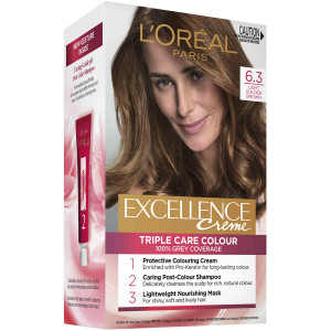 3 PACK OF L'oreal Excellence Creme Hair Colour 6.3 Light Golden Brown