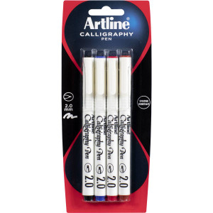 3 PACK OF Artline Calligraphy Assorted 4 pack