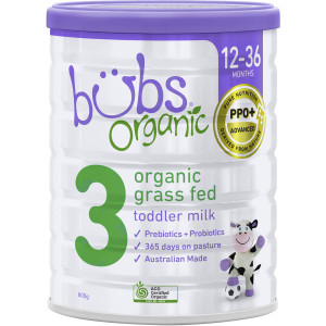 3 PACK OF Bubs Organic Grass Fed Toddler Formula Stage 3 800g