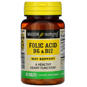 <img alt="Mason Natural, Folic Acid B-6 & B-12, 90 Tablets" title="Mason Natural, Folic Acid B-6 & B-12, 90 Tablets,311845116994"