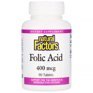 <img alt="Natural Factors, Folic Acid, 400 mcg, 90 Tablets" title="Natural Factors, Folic Acid, 400 mcg, 90 Tablets,068958012728"