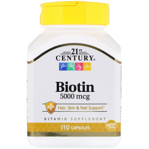 <img alt="21st Century, Biotin, 5000 mcg, 110 Capsules" title="21st Century, Biotin, 5000 mcg, 110 Capsules,740985271162"