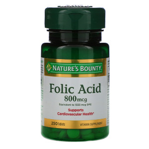 <img alt="Natures Bounty, Folic Acid, 800 mcg, 250 Tablets" title="Natures Bounty, Folic Acid, 800 mcg, 250 Tablets,074312028434"