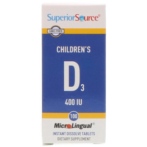 <img alt="Superior Source, Childrens D3, 400 IU, 100 MicroLingual Instant Dissolve Tablets" title="Superior Source, Childrens D3, 400 IU, 100 MicroLingual Instant Dissolve Tablets,076635910502"