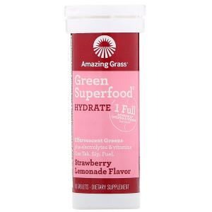 <img alt="Amazing Grass, Green Superfood, Effervescent Greens Hydrate, Strawberry Lemonade Flavor, 10 Tablets" title="Amazing Grass, Green Superfood, Effervescent Greens Hydrate, Strawberry Lemonade Flavor, 10 Tablets,829835006502"
