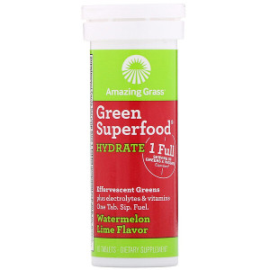 <img alt="Amazing Grass, Green Superfood, Effervescent Greens Hydrate, Watermelon Lime Flavor, 10 Tablets" title="Amazing Grass, Green Superfood, Effervescent Greens Hydrate, Watermelon Lime Flavor, 10 Tablets,829835006588"