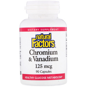 <img alt="Natural Factors, Chromium & Vanadium, 125 mcg, 90 Capsules" title="Natural Factors, Chromium & Vanadium, 125 mcg, 90 Capsules,068958016351"