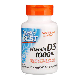 <img alt="Doctors Best, Vitamin D3, 25 mcg (1,000 IU), 180 Softgels" title="Doctors Best, Vitamin D3, 25 mcg (1,000 IU), 180 Softgels,753950002098"