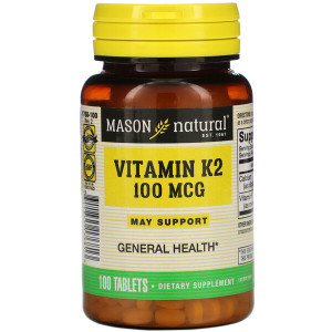 <img alt="Mason Natural, Vitamin K2, 100 mcg, 100 Tablets" title="Mason Natural, Vitamin K2, 100 mcg, 100 Tablets,311845176813"
