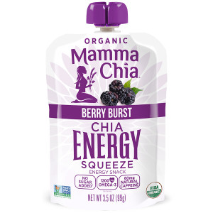 3 PACK of Mamma Chia, Organic Chia Energy Squeeze, Berry Burst, 3.5 oz (99 g)