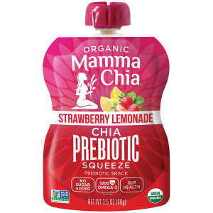3 PACK of Mamma Chia, Organic Chia Prebiotic Squeeze, Strawberry Lemonade, 3.5 oz (99 g)